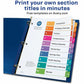 Avery&reg; Ready Index&reg; Table of Content Dividers for Laser and Inkjet Printers, 10 tabs, 1 set - 11135