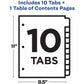 Avery&reg; Ready Index&reg; Table of Content Dividers for Laser and Inkjet Printers, 10 tabs, 1 set - 11135