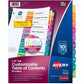 Avery&reg; Ready Index&reg; Table of Content Dividers for Laser and Inkjet Printers, 10 tabs, 1 set