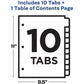 Avery&reg; Ready Index&reg; Table of Content Dividersfor Laser and Inkjet Printers, 10 tabs - 11134