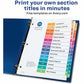 Avery&reg; Ready Index&reg; Table of Content Dividersfor Laser and Inkjet Printers, 15 tabs, 1 set - 11143