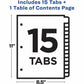 Avery&reg; Ready Index&reg; Table of Content Dividersfor Laser and Inkjet Printers, 15 tabs, 1 set - 11143