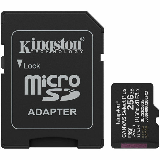 Kingston Canvas Select Plus 256 GB Class 10/UHS-I (U1) V10 microSDXC - 1 Each