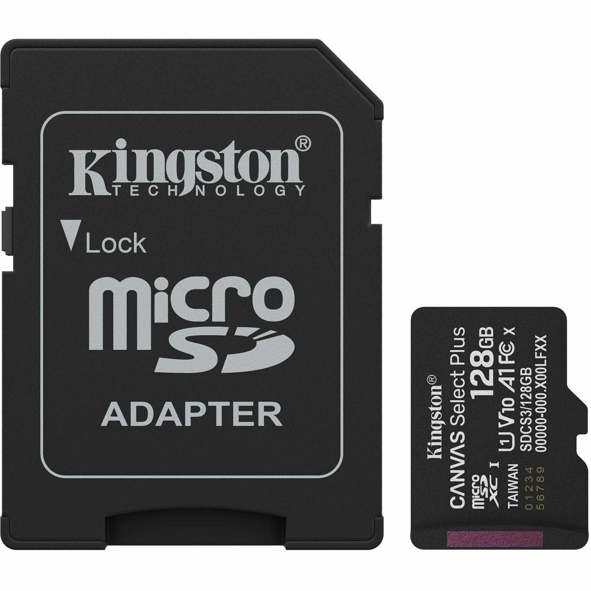 Kingston Canvas Select Plus 128 GB Class 10/UHS-I (U1) V10 microSDXC - 1 Each