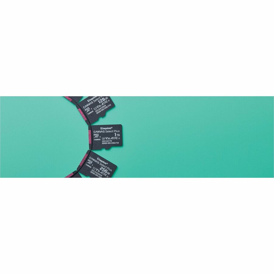 Kingston Canvas Select Plus 128 GB Class 10/UHS-I (U1) V10 microSDXC - 1 Each - SDCS3/128GB