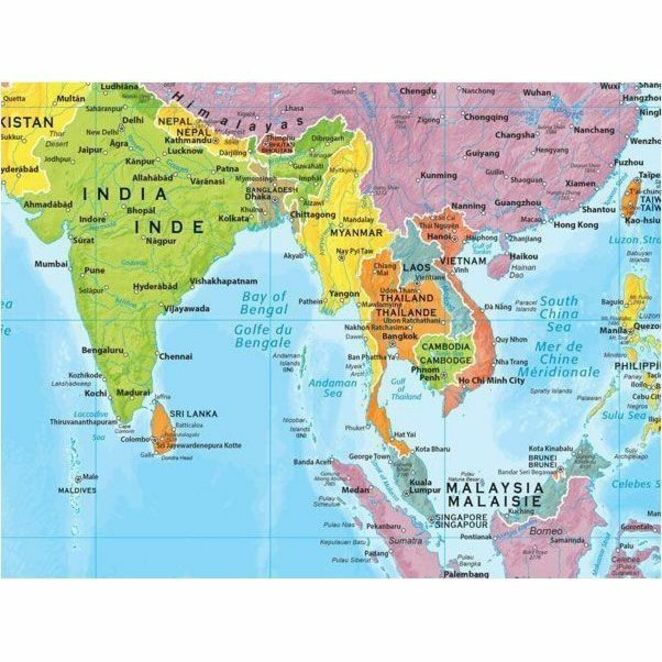 MapArt World Laminated Wall Map - 1225 - 1225