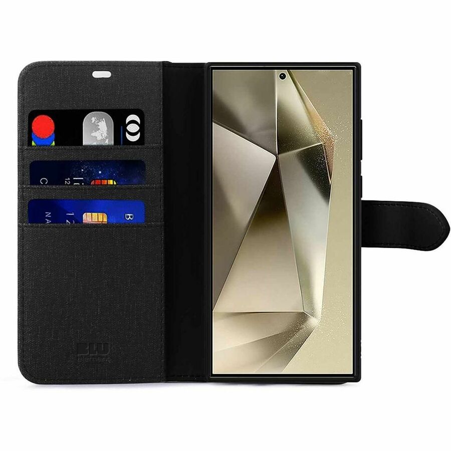 Blu Element Carrying Case (Folio) Samsung Galaxy S25 Ultra Smartphone - Black - BEF21253