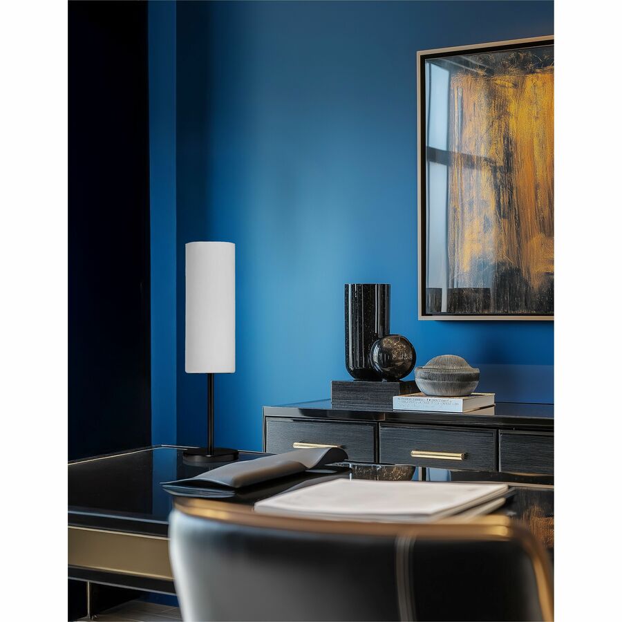 Dainolite Paza 1LT Incandescent Table Lamp, MB with WH Glass - 83205MBWH