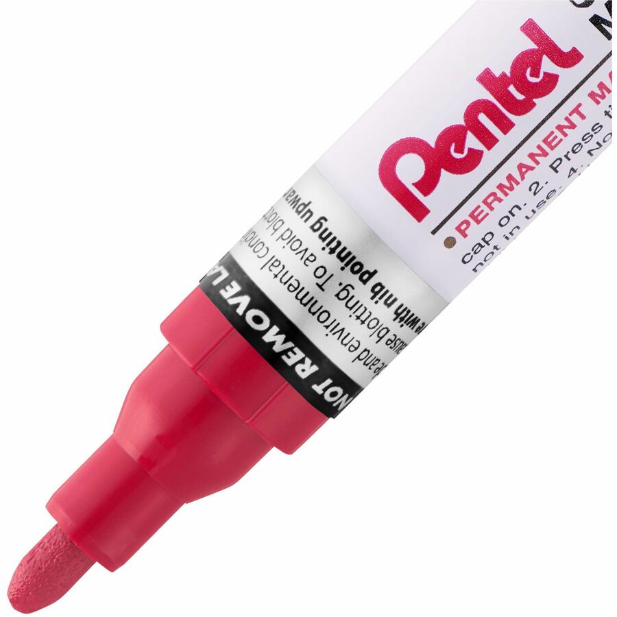 Pentel Paint Marker, Medium Point, Bullet Tip, Red Ink - MMP10-B