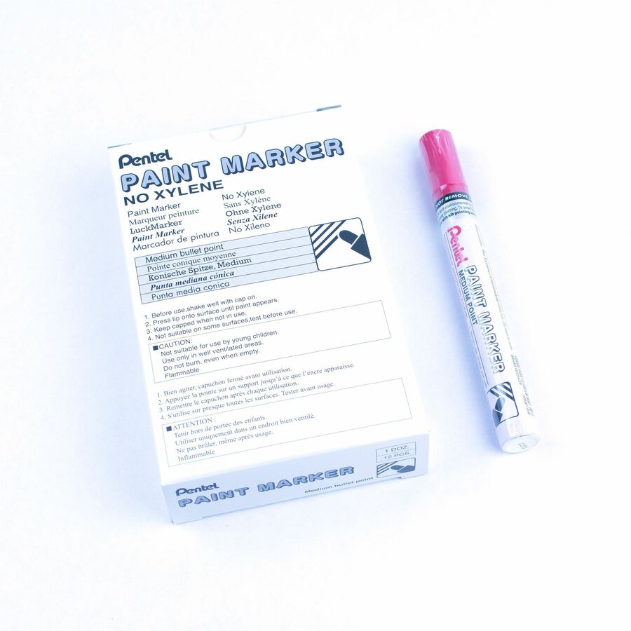 Pentel Paint Marker, Medium Point, Bullet Tip, Red Ink - MMP10-B