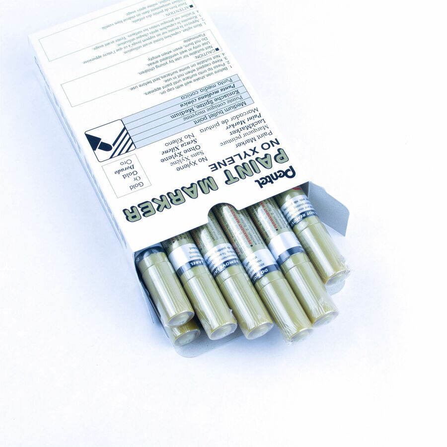 Pentel Paint Marker, Medium Point, Bullet Tip, Gold Ink - MMP10-X