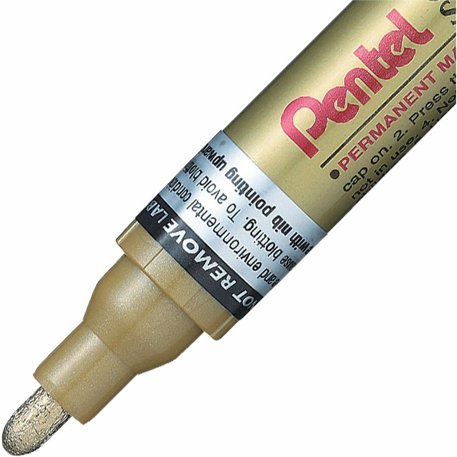 Pentel Paint Marker, Medium Point, Bullet Tip, Gold Ink - MMP10-X