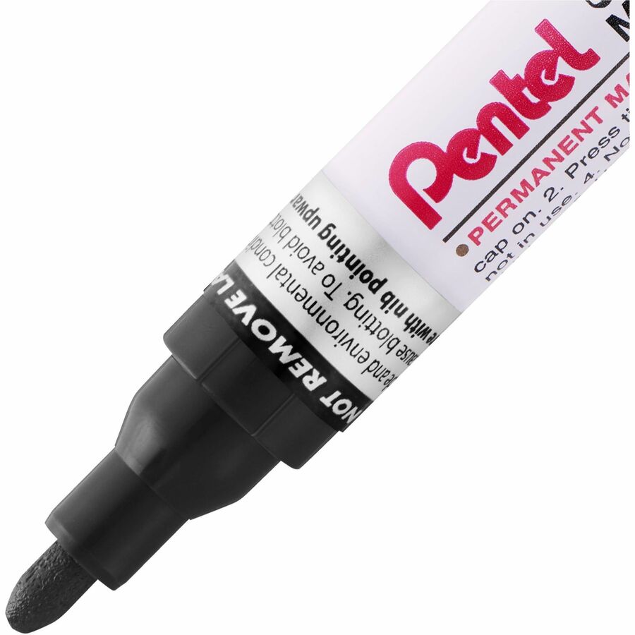 Pentel Paint Marker, Medium Point, Bullet Tip, Black Ink - MMP10-A