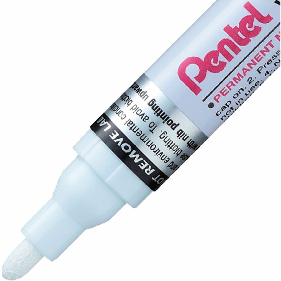 Pentel Paint Marker, Medium Point, Bullet Tip, White Ink - MMP10-W