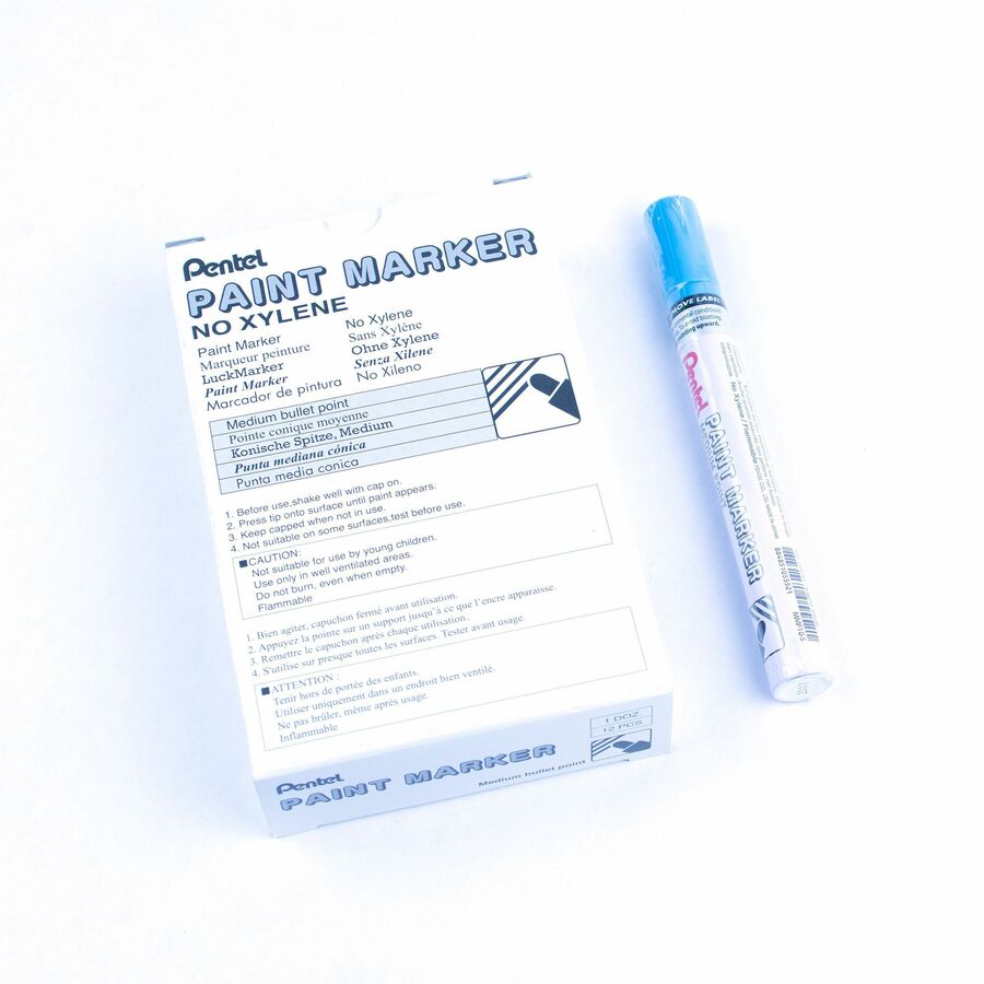 Pentel Paint Marker, Medium Point, Bullet Tip, Sky Blue Ink - MMP10-S