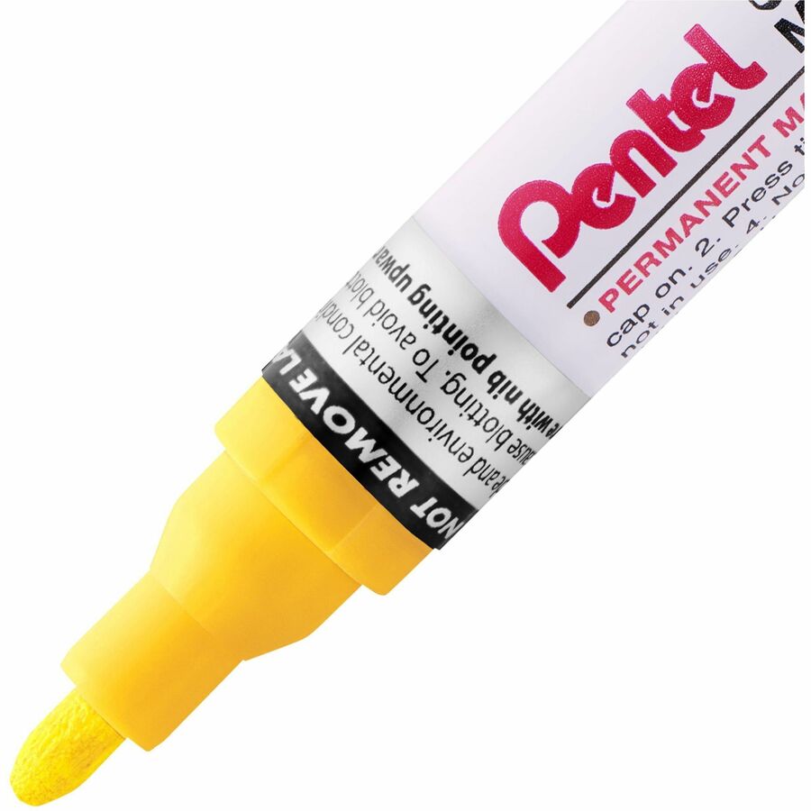 Pentel Paint Marker, Medium Point, Bullet Tip, Yellow Ink - MMP10-G