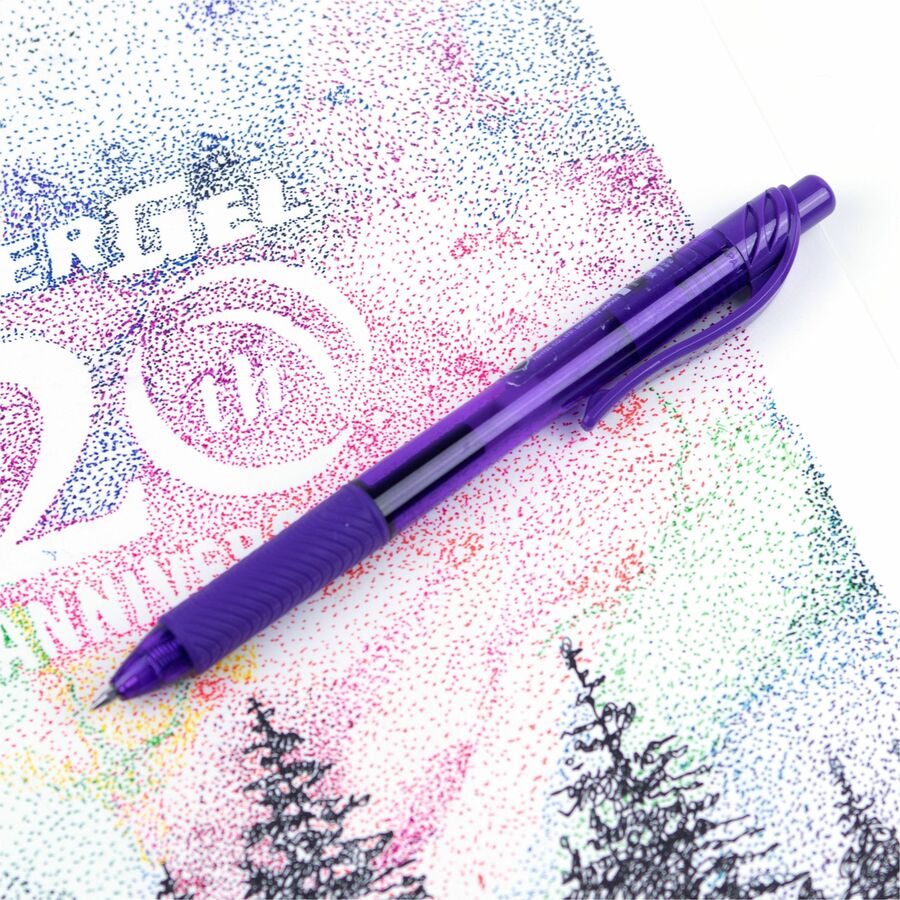 Pentel EnerGel-X Retractable Gel Roller, (0.7mm) Metal Tip, Violet Ink - BL107-V