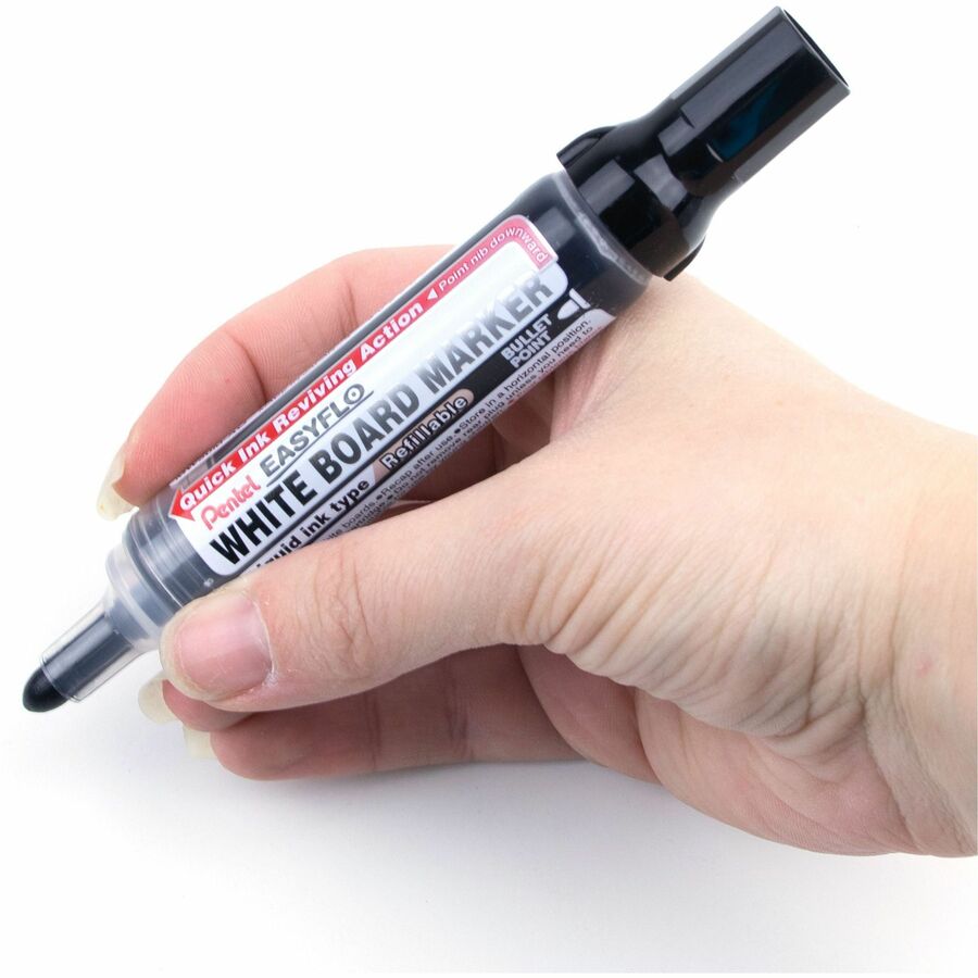 Pentel Easyflo White Board Marker, Bullet Tip (6.0mm) Black Ink - MW50M-A
