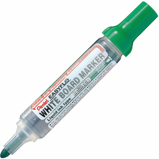 Pentel Easyflo White Board Marker, Bullet Point, (6.0mm) Green Ink
