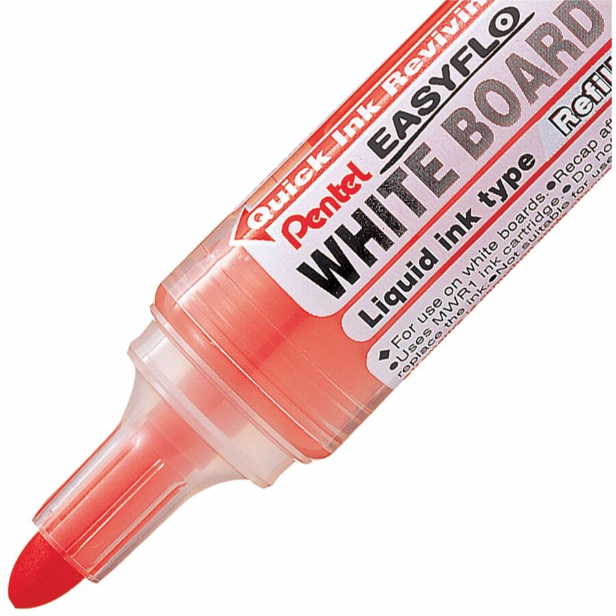 Pentel Easyflo White Board Marker, Bullet Point, (6.0mm) Red Ink - MW50M-B