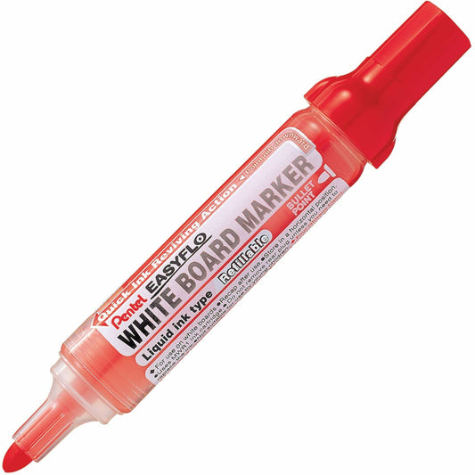 Pentel Easyflo White Board Marker, Bullet Point, (6.0mm) Red Ink