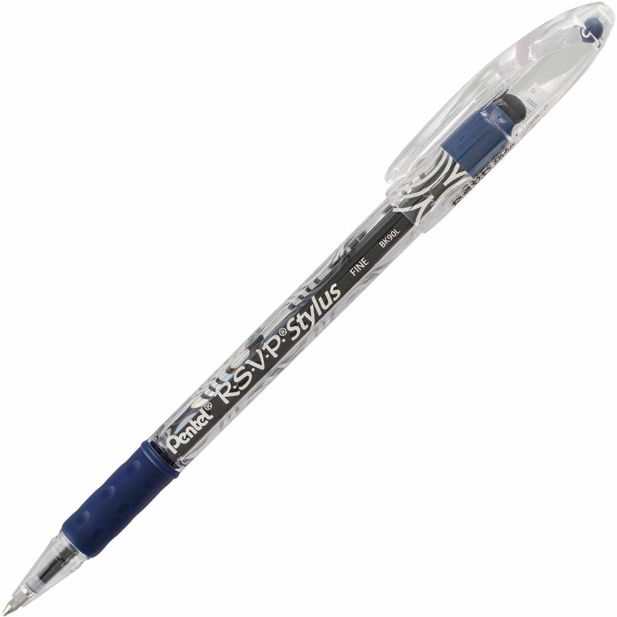 Pentel R.S.V.P. Stylus Ballpoint Pen, (0.7mm), Blue Ink, 2PC Pack - BK90LBP2-C