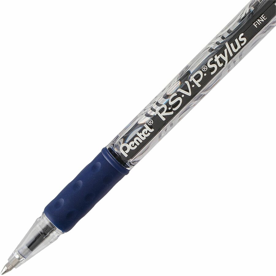 Pentel R.S.V.P. Stylus Ballpoint Pen, (0.7mm), Blue Ink, 2PC Pack - BK90LBP2-C