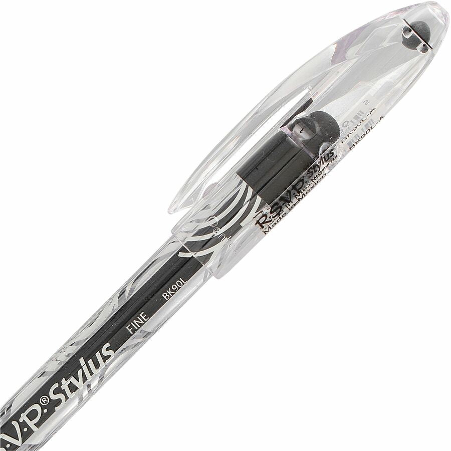 Pentel R.S.V.P. Stylus Ballpoint Pen, (0.7mm), Black Ink, 2PC Pack - BK90LBP2-A