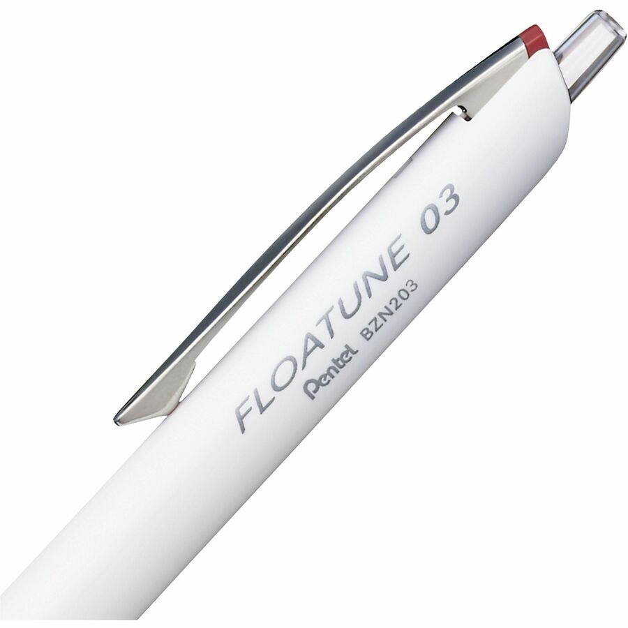 Pentel Floatune, Retractable Advanced Rollerball Pen, 0.3mm Tip, Red Ink - BZN203-B