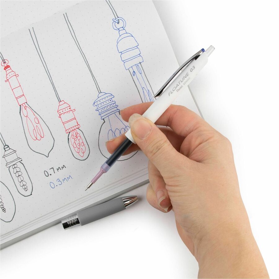 Pentel Floatune, Retractable Advanced Rollerball Pen, 0.3mm Tip, Blue Ink - BZN203-C