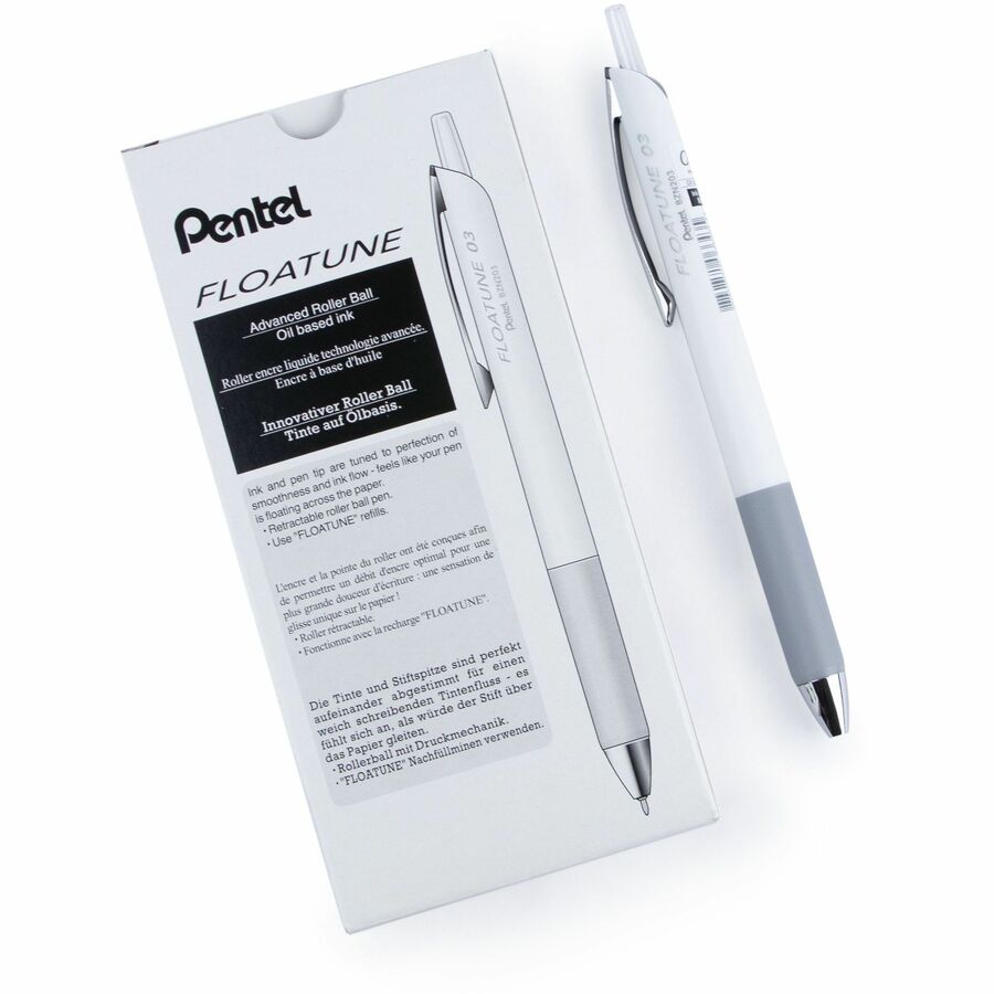 Pentel Floatune, Retractable Advanced Rollerball Pen, 0.3mm Tip, Black Ink - BZN203-A