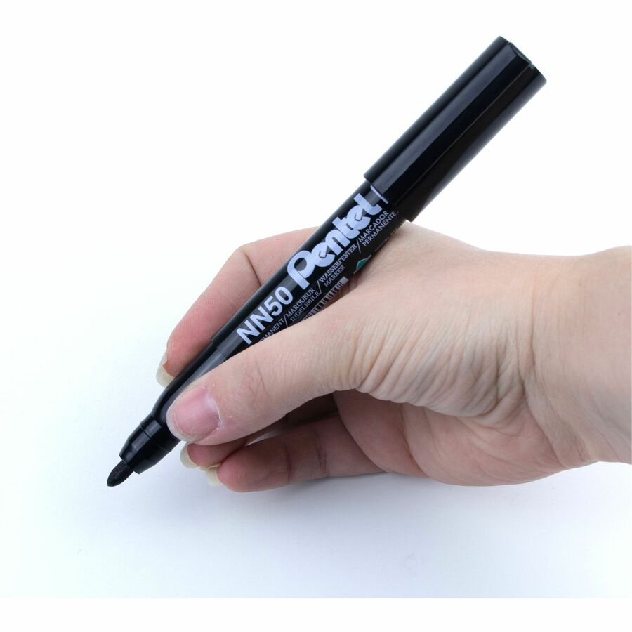 Pentel Green Label Permanent Marker (5.0mm), Bullet Tip, Black ink - NN50-A