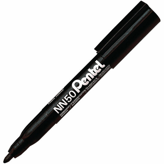 Pentel Green Label Permanent Marker (5.0mm), Bullet Tip, Black ink