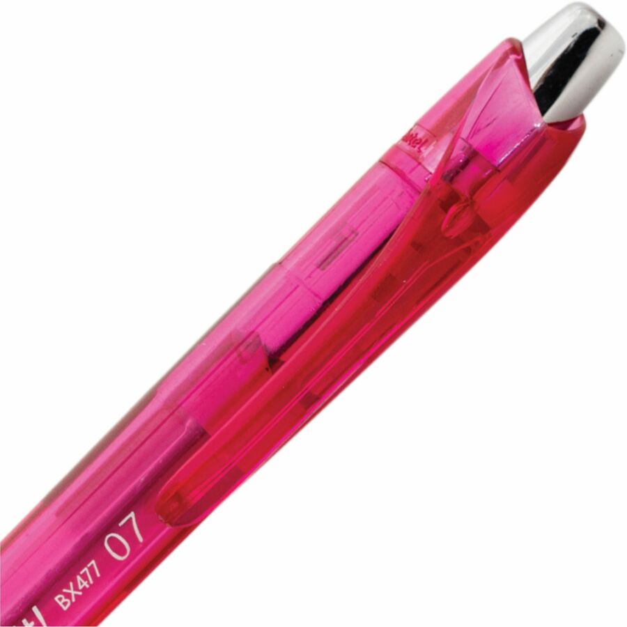 Pentel Feel-It! Retractable Ballpoint Pen, (0.7mm), Pink Ink - BX477-P