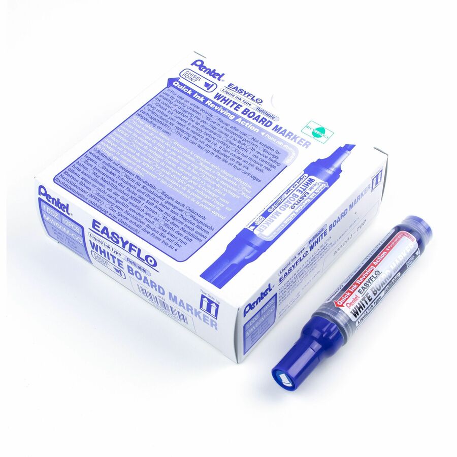 Pentel Easyflo White Board Marker (1.3/5.2mm) Blue Ink - MW60M-C