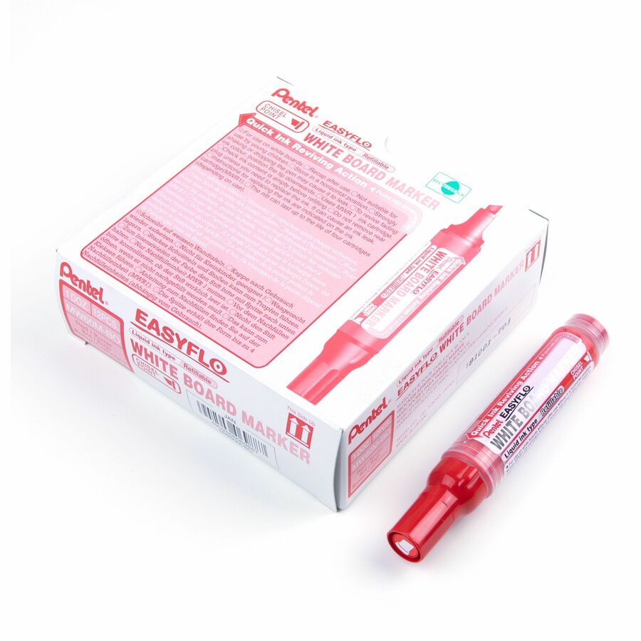 Pentel Easyflo White Board Marker (1.3/5.2mm) Red Ink - MW60M-B