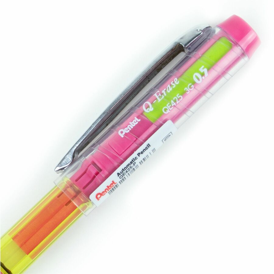 Pentel Q-ERASE Machanical Pencil, 0.5mm Pink Barrel - QE425P