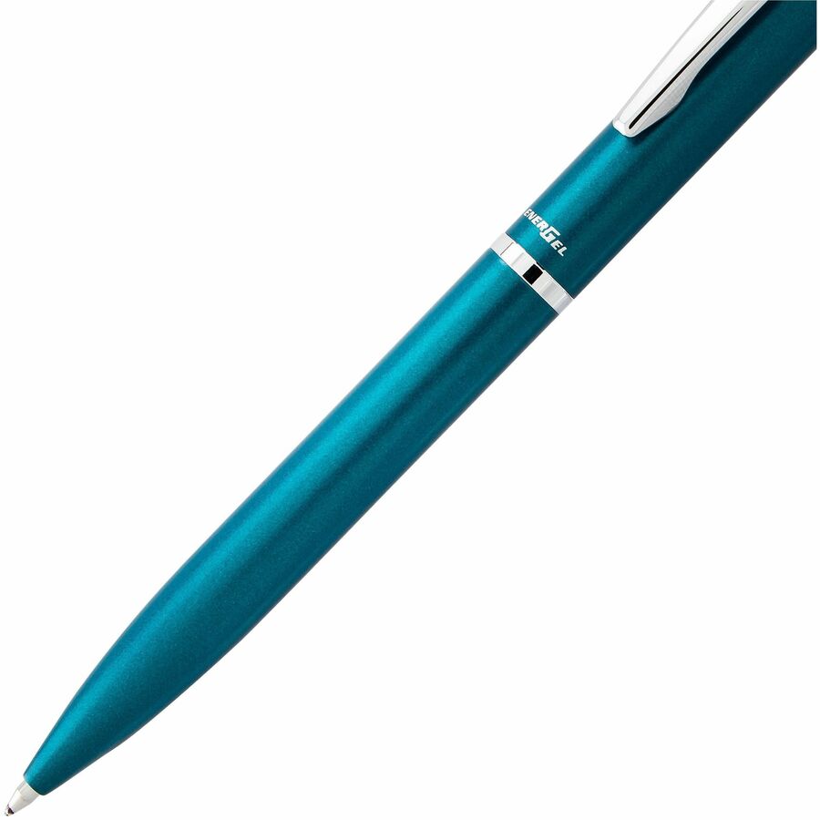 Pentel EnerGel Retractable Liquid Gel Pen, (0.7mm) Sky Blue Metal Body, Black Ink, Gift Case - BL2007S-AE1