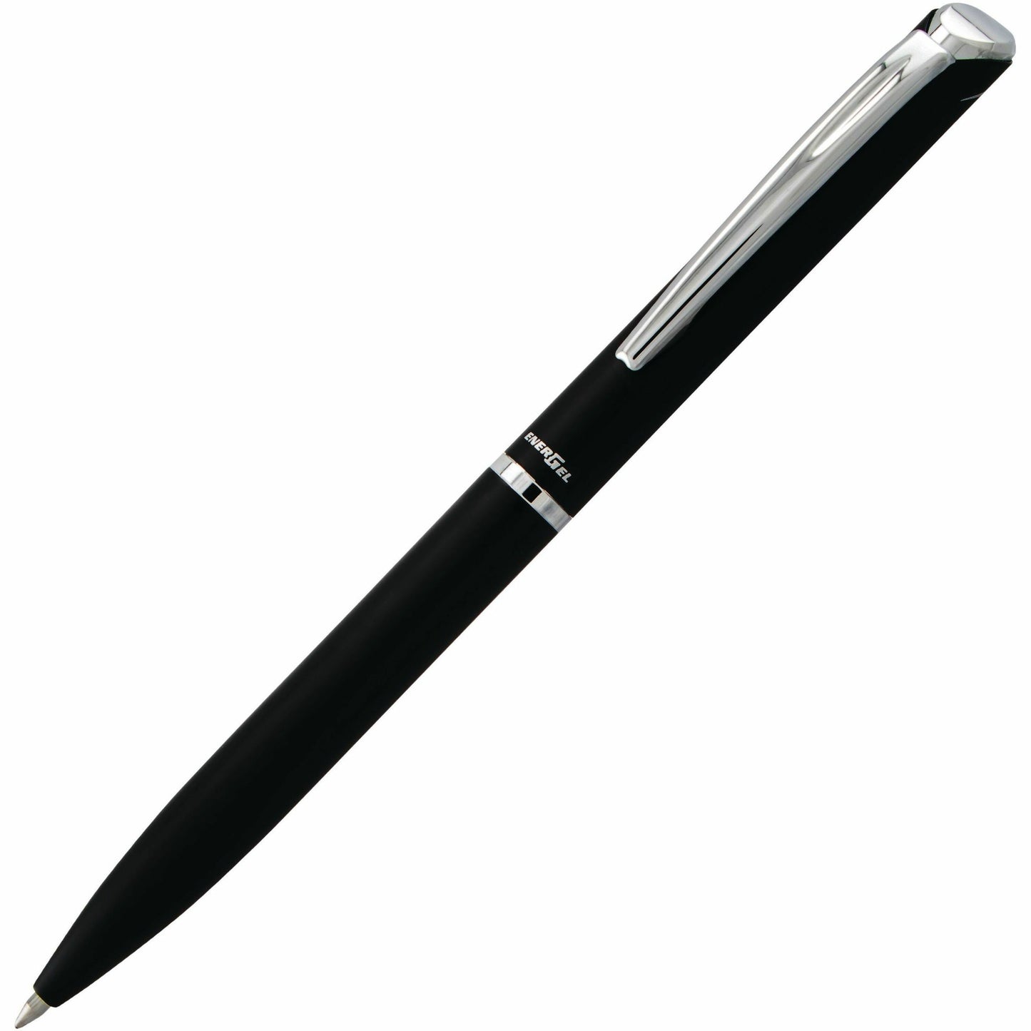 Pentel EnerGel Retractable Liquid Gel Pen, (0.7mm) Black Metal Body, Black Ink, Gift Case