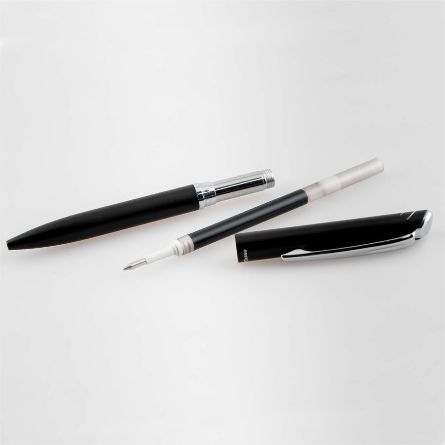Pentel EnerGel Retractable Liquid Gel Pen, (0.7mm) Black Metal Body, Black Ink, Gift Case - BL2007A-AE1
