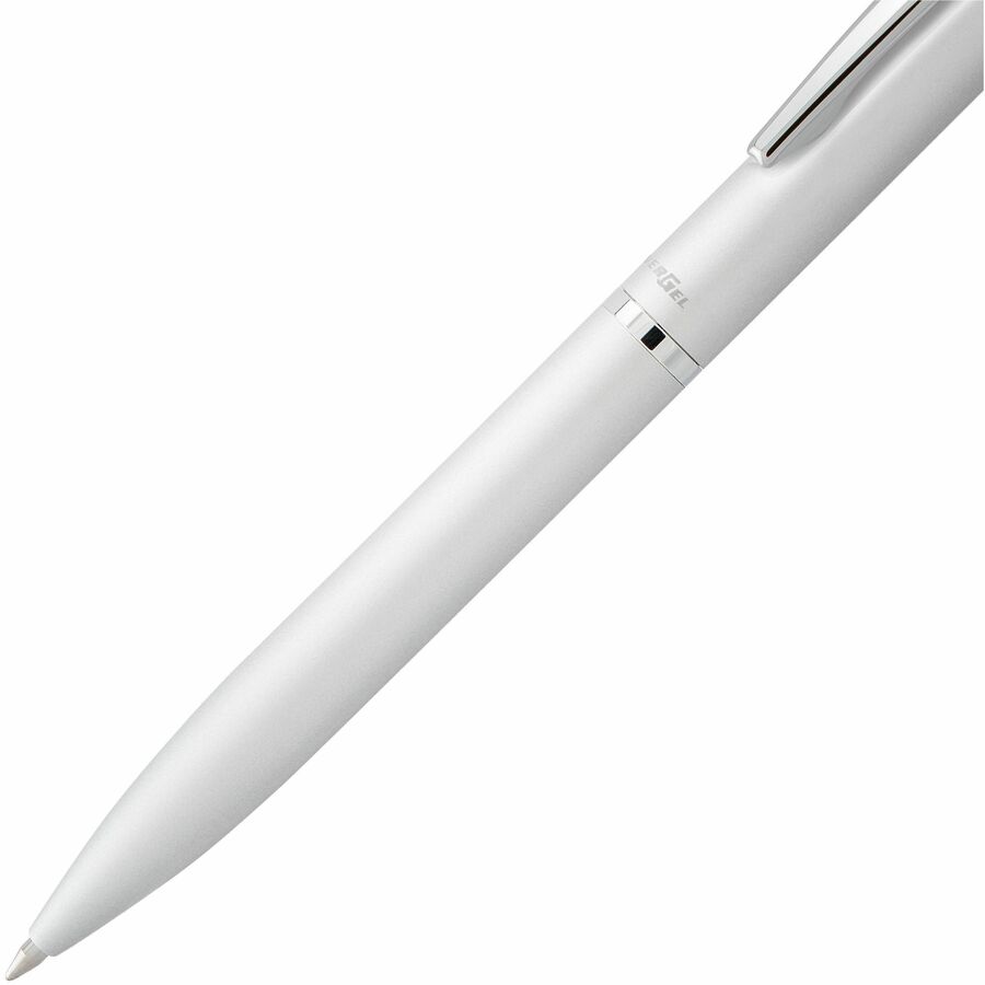Pentel EnerGel Retractable Liquid Gel Pen, (0.7mm) Silver Metal Body, Black Ink, Gift Case - BL2007Z-AE1