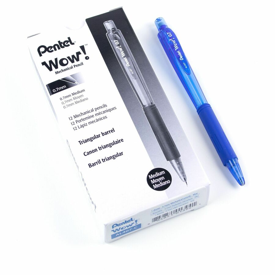 Pentel Wow! Retractable Mechanical Pencil (0.7mm), Blue Barrel - AL407C
