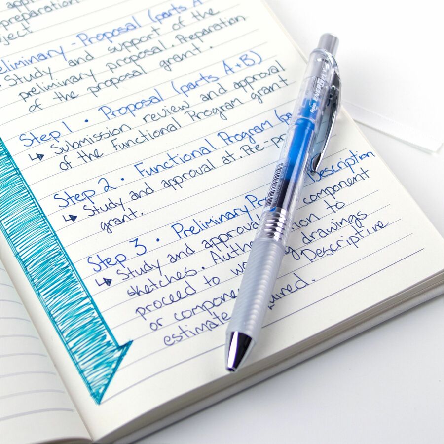 Pentel Infree Retractable Liquid Gel Pen, (0.5mm) Needle Tip, Blue Ink - BLN75TL-C
