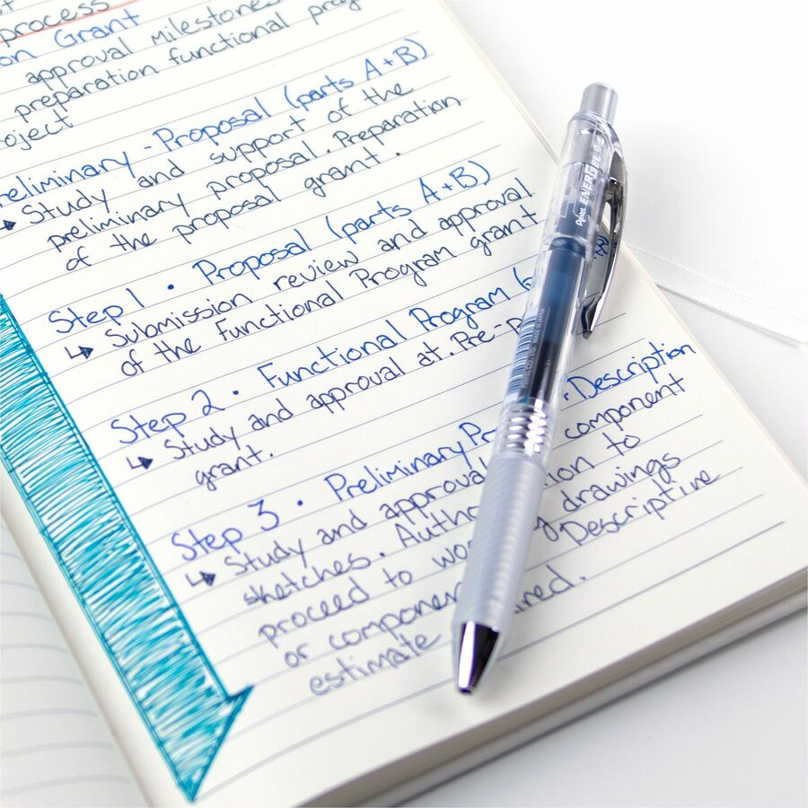 Pentel Infree Retractable Liquid Gel Pen, (0.5mm) Needle Tip, Navy Blue Ink - BLN75TL-CA
