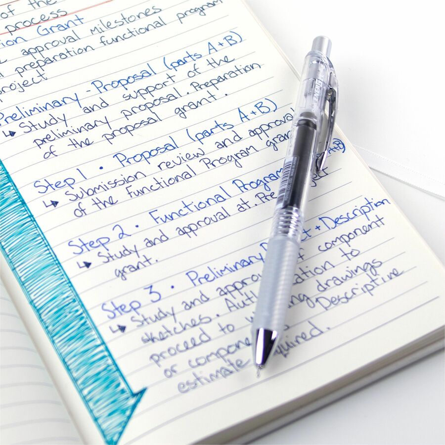 Pentel Infree Retractable Liquid Gel Pen, (0.5mm) Needle Tip, Black Ink - BLN75TL-A