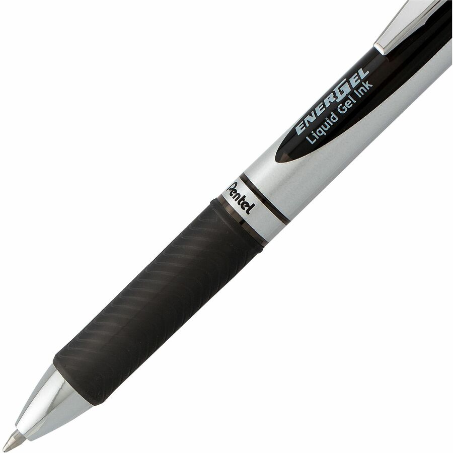 Pentel EnerGel Retractable Gel Roller, (0.7mm) Metal Tip, Black Ink, 2PC Pack - BL77BP2-A