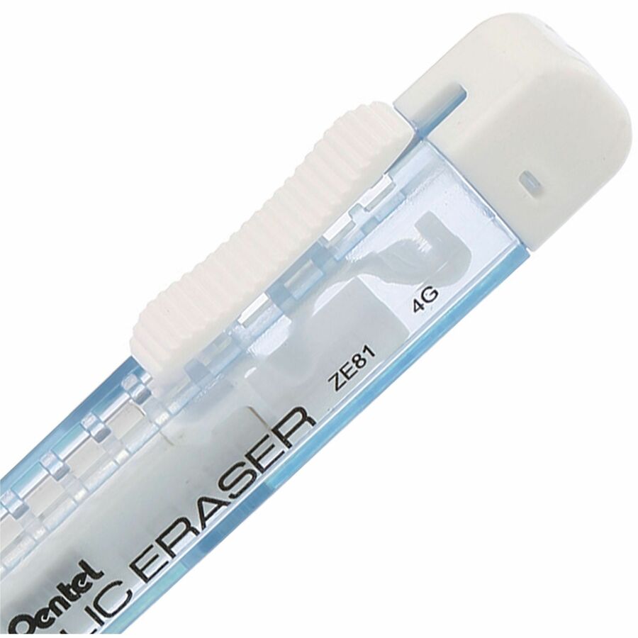 Pentel CLIC ERASER, Rectangular Retractable Eraser, Blue Transparent Barrel - ZE81S-W