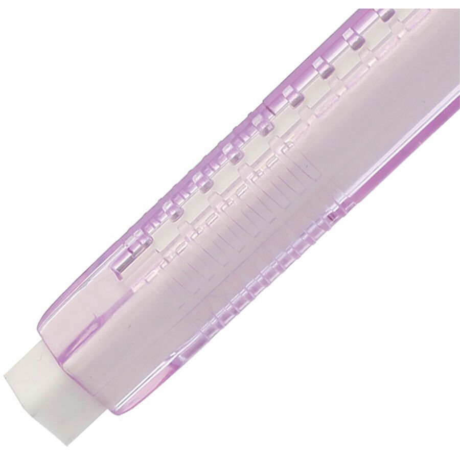 Pentel CLIC ERASER, Rectangular Retractable Eraser, Violet Transparent Barrel - ZE81V-W