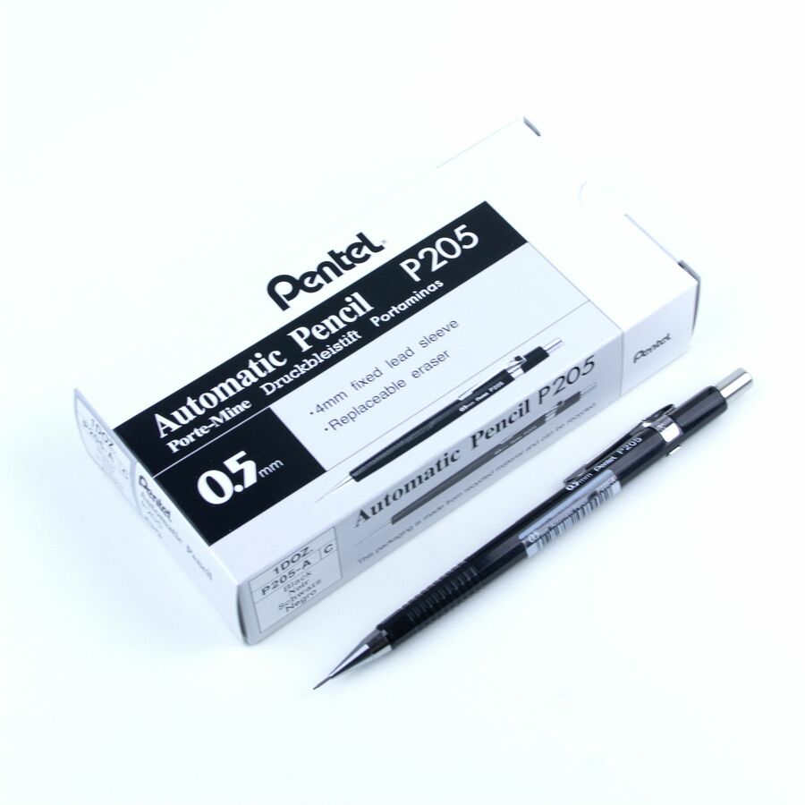 Pentel P200 Mechanical Pencil (0.5mm) Black Barrel - P205-A