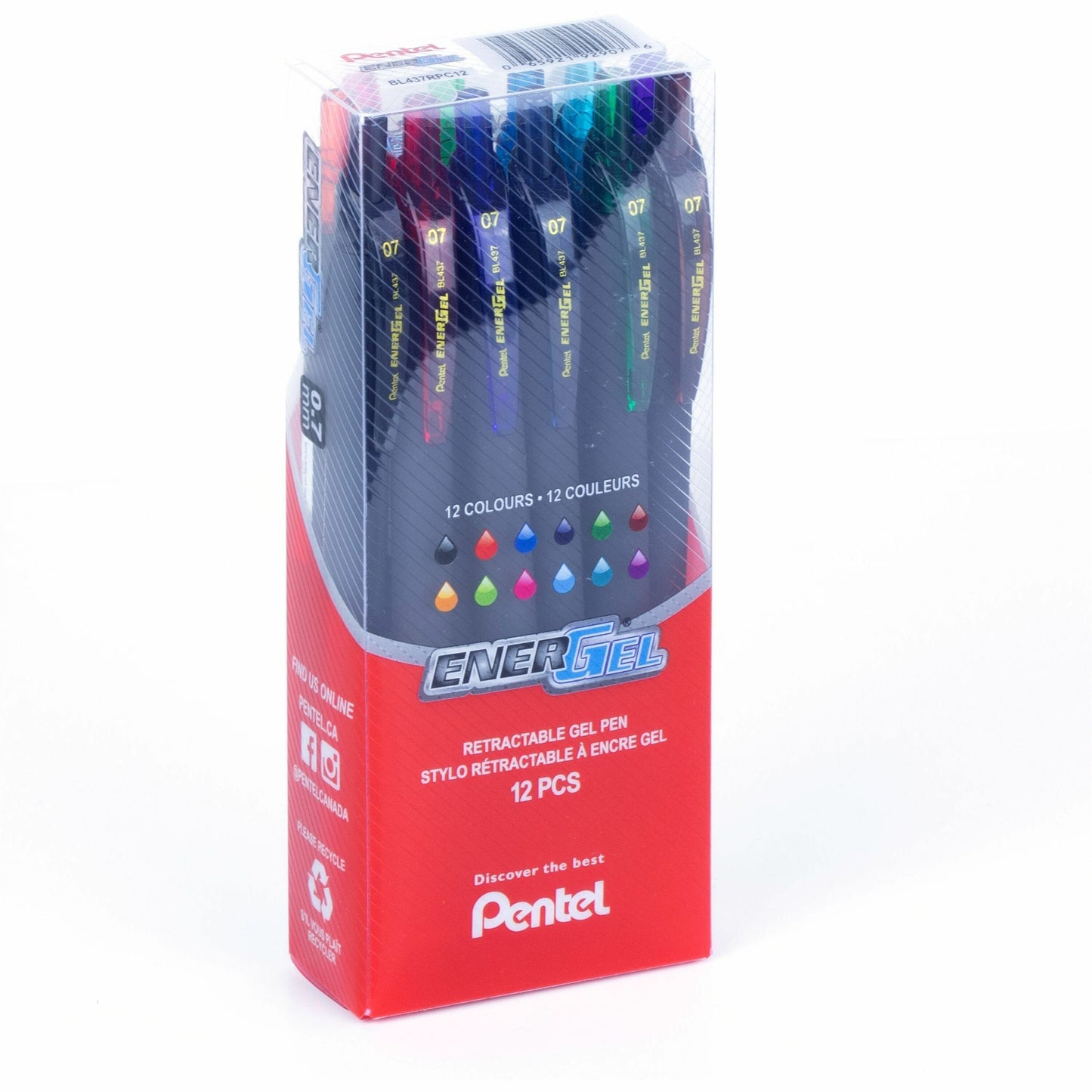 Pentel Black Slim Barrel 12 Colour Pack